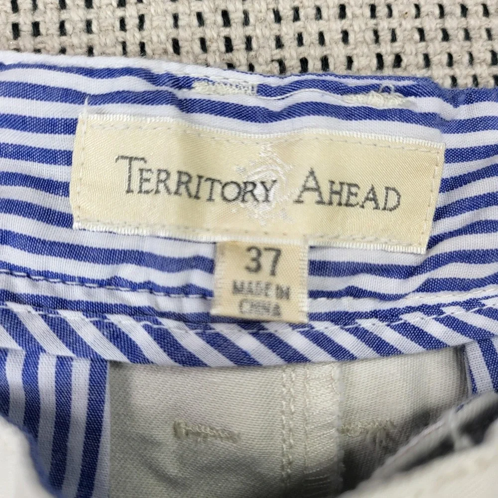 Territory Ahead Pants Mens 37x32 White Chino‎ Regular Fit Straight Leg Casual